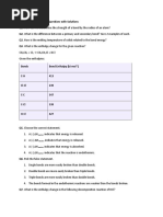 Bond Energy Chemistry Questions