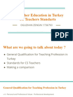 Ict Teacher Education In Turkey - Cs Teachers Standarts