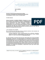 Solicitud de Aclaración Del Fallo de Primera Instancia