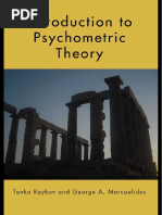 Introduction To Psychometric Theory - (2011, Routledge)