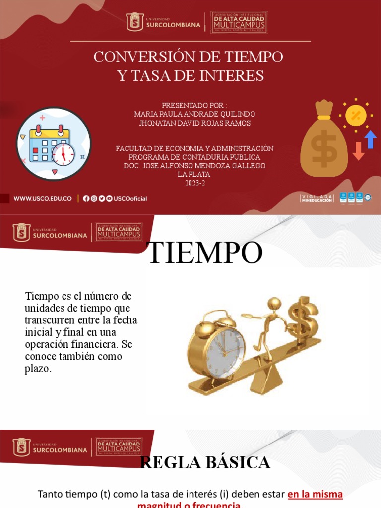 Conversion de Tiempo y Tasa de Interes | Descargar gratis PDF | Interés ...