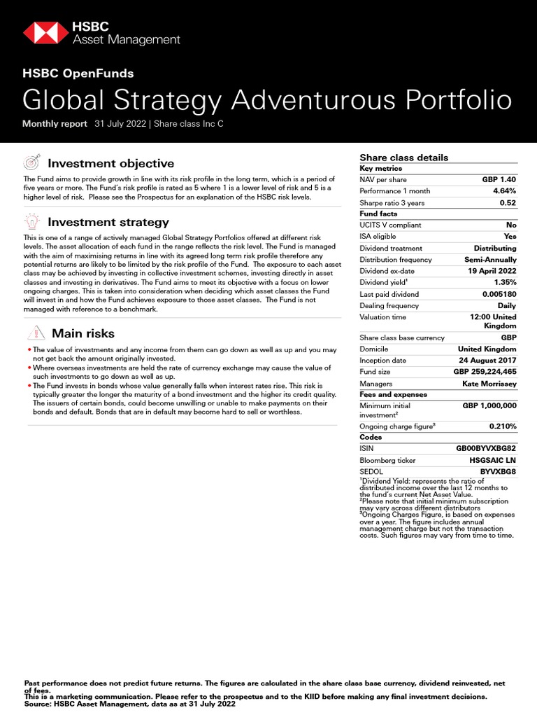 HSBC Adventurous Portfolio Report July 2022 | PDF | Investment Fund ...