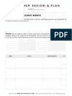 Monthly Review Worksheet
