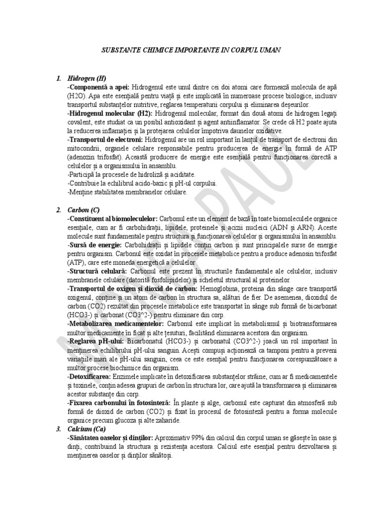 Functii ale elementelor chimice din organism pdf