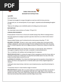 THIRD TERM Resumption Letter