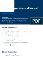 Linear Regression and Neural Networks: COMP3314 - Week 5