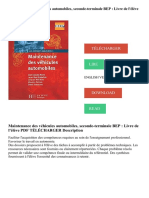 Maintenance Des Véhicules Automobiles, Seconde-Terminale BEP: Livre de L'élève PDF Télécharger