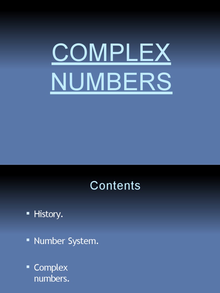 Complex Number PDF Complex Number Numbers