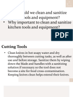 q1. Cleaning and Sanitizing Kitchen Tools