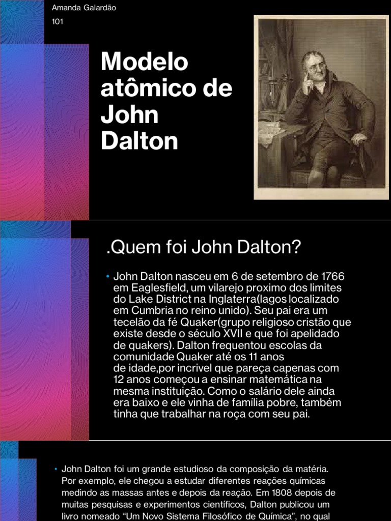 Modelo Atômico de John Dalton | PDF | Science | Química