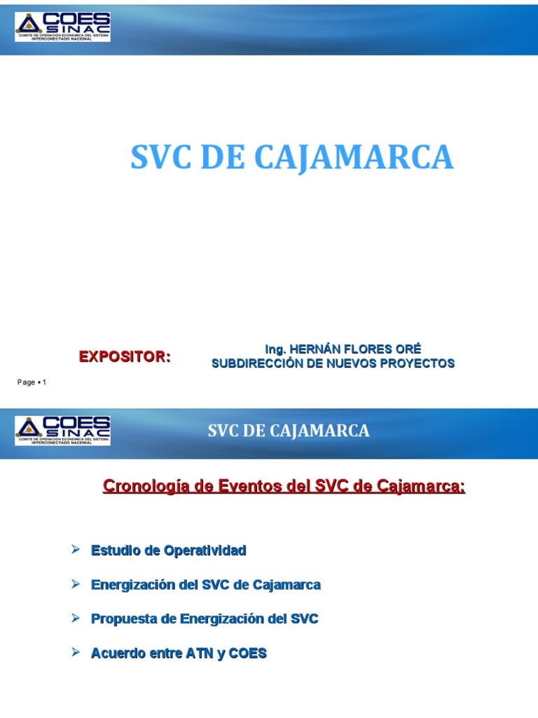 Energización y Operatividad del SVC Cajamarca | PDF | Transformador ...