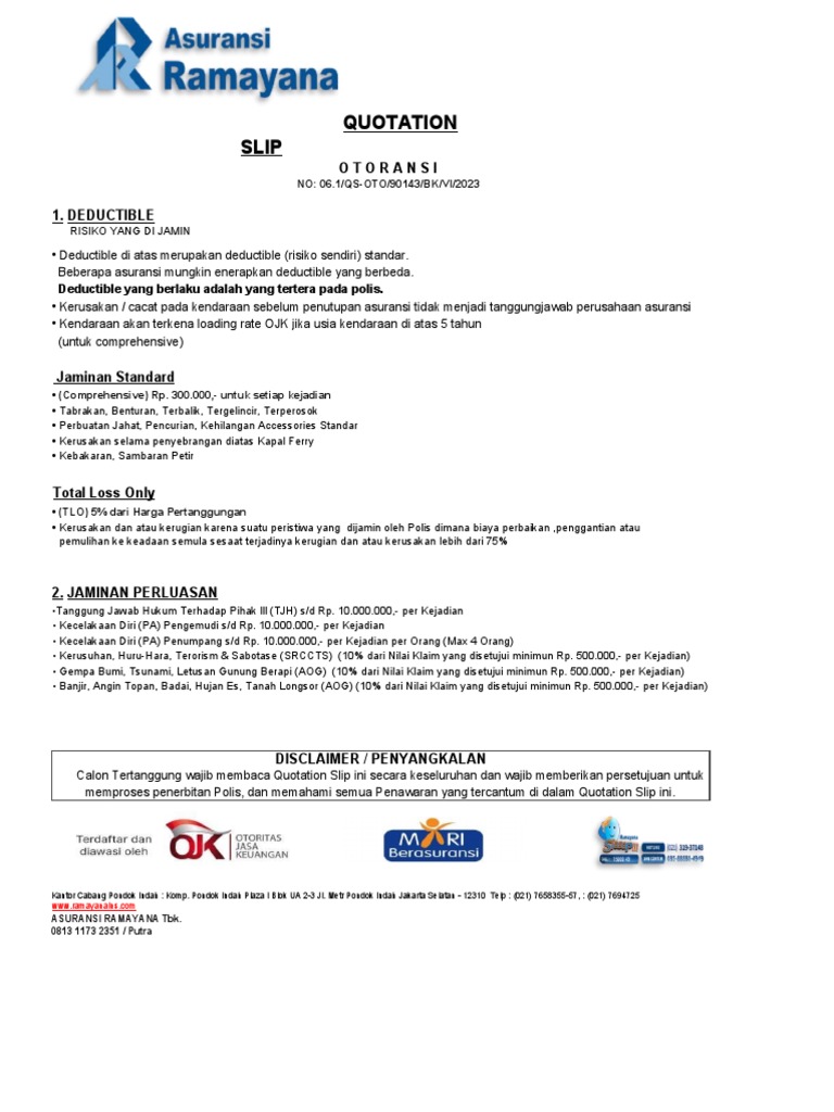 Quotation Slip Oto PDF