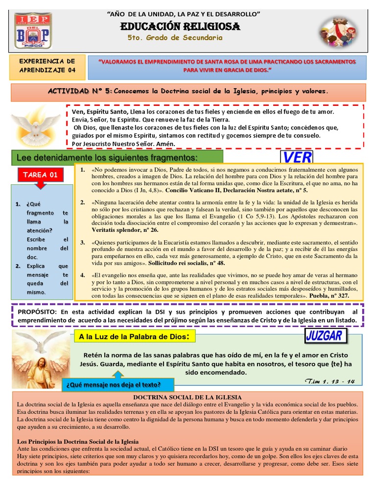 Principios de la Doctrina Social de la Iglesia | PDF | Iglesia Católica ...