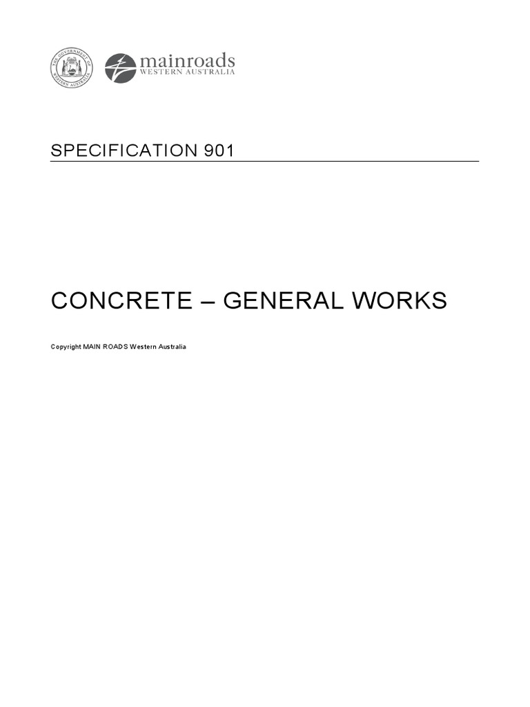 Specification 901 Concrete General Works PDF Concrete