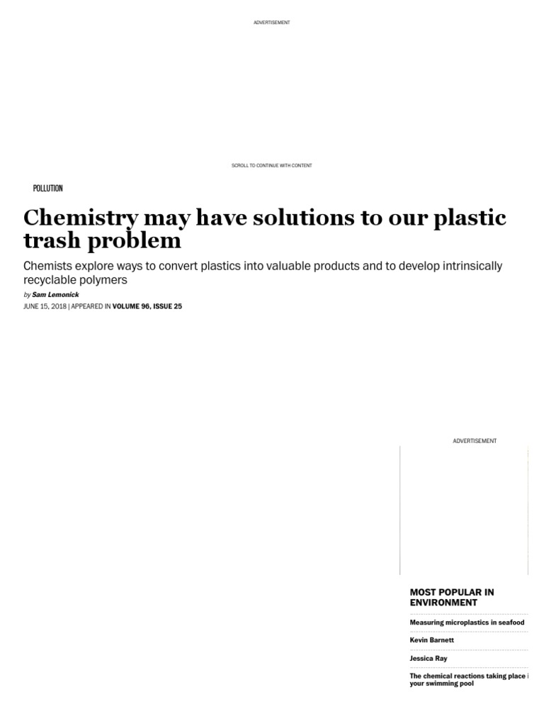 Chemistry Plastic Breakdown PDF Plastic Polymers