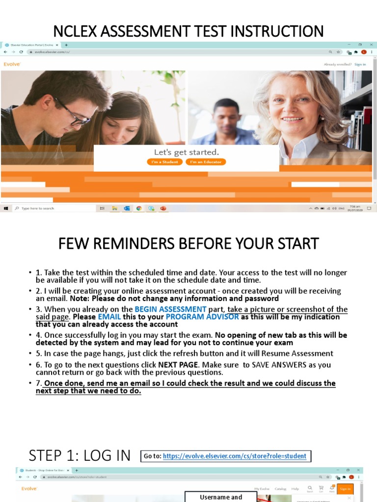NCLEX Assessment Test Instructions | PDF | Self-Improvement