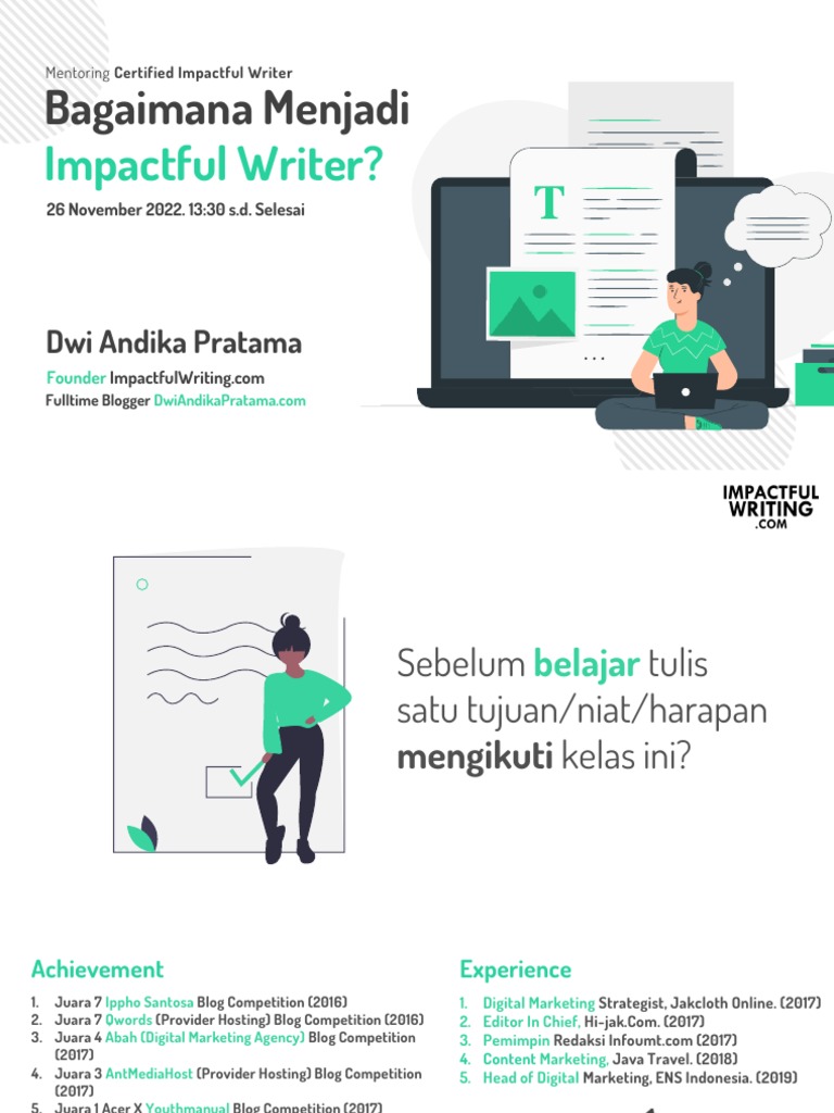 Menjadi Penulis Impactful yang Sukses | PDF | Pengembangan Diri