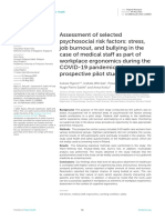 Assessment of Selected Psychosocial Risk Factors Stress, Job Burnout, and Bullying in The Case of Medical Staff As Part of Workplace Ergonomics During The COVID-19 Pandemic-A Prospect