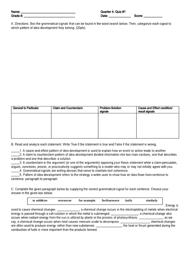 Q4 quiz 1 grammatical signals download free pdf causality