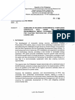 Dao-2023-08 Guidelines in Securing Environmental Compliance Certificate (Ecc) Under the Philippine Environmental Impact Statement System (Peiss) for Floating Photovoltaic (Fpvs) Plants Within Laguna Lake