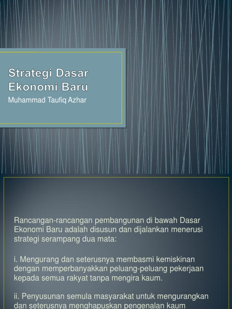 Strategi Dasar Ekonomi Baru