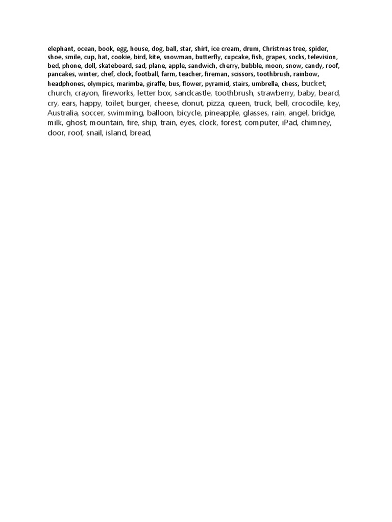 Skribble Sketch Pictionary List Words | PDF