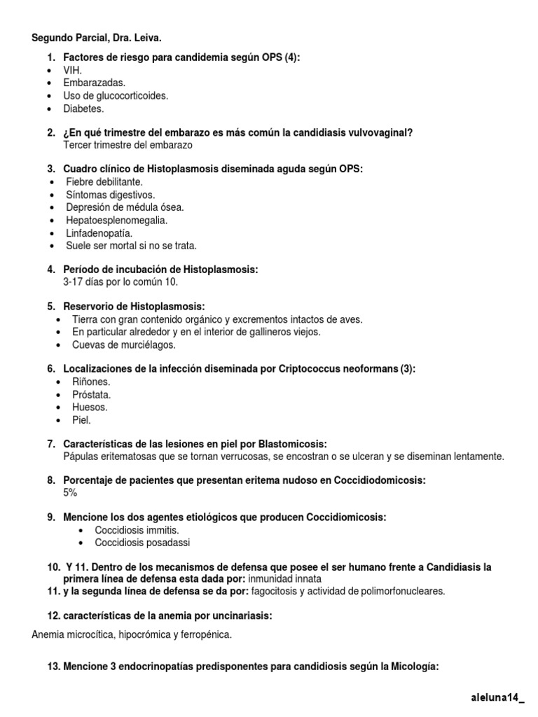 Parcial 2 et pdf influenza sistema inmune