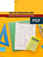 GATE 2022 Mathematics MA Question Paper and Answer Key