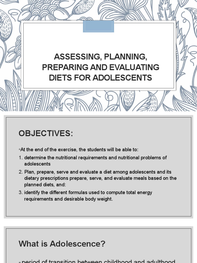 Nutrition Among Adolescense | PDF | Adolescence | Foods