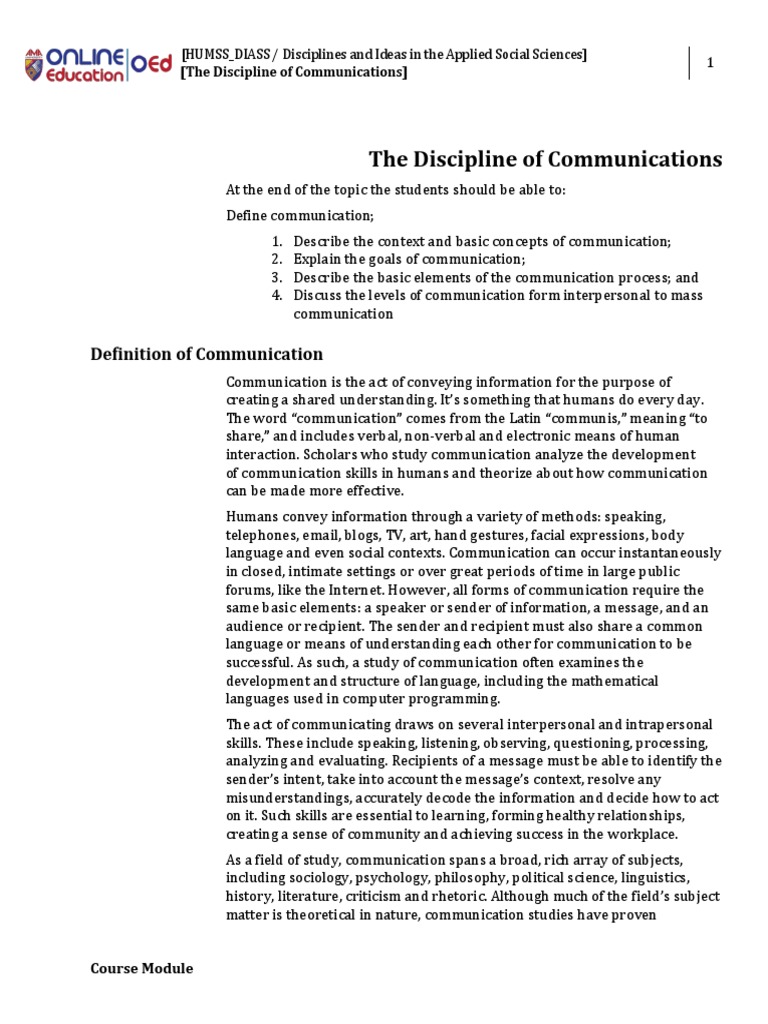 Humss 12 | PDF | Communication | Interpersonal Communication