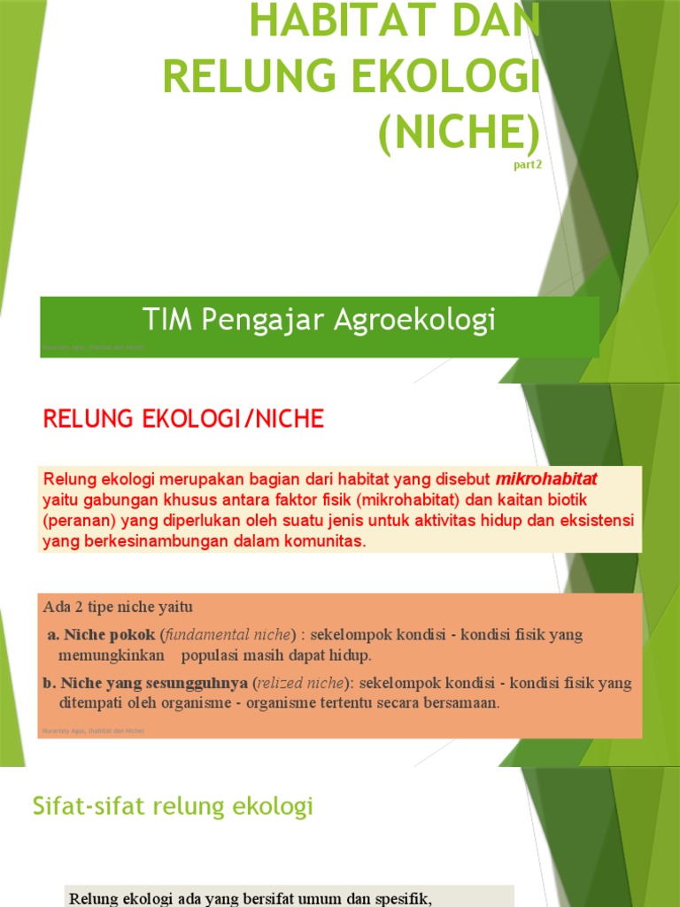Pemahaman Relung dan Habitat Ekologi | PDF | Sains & Matematika ...