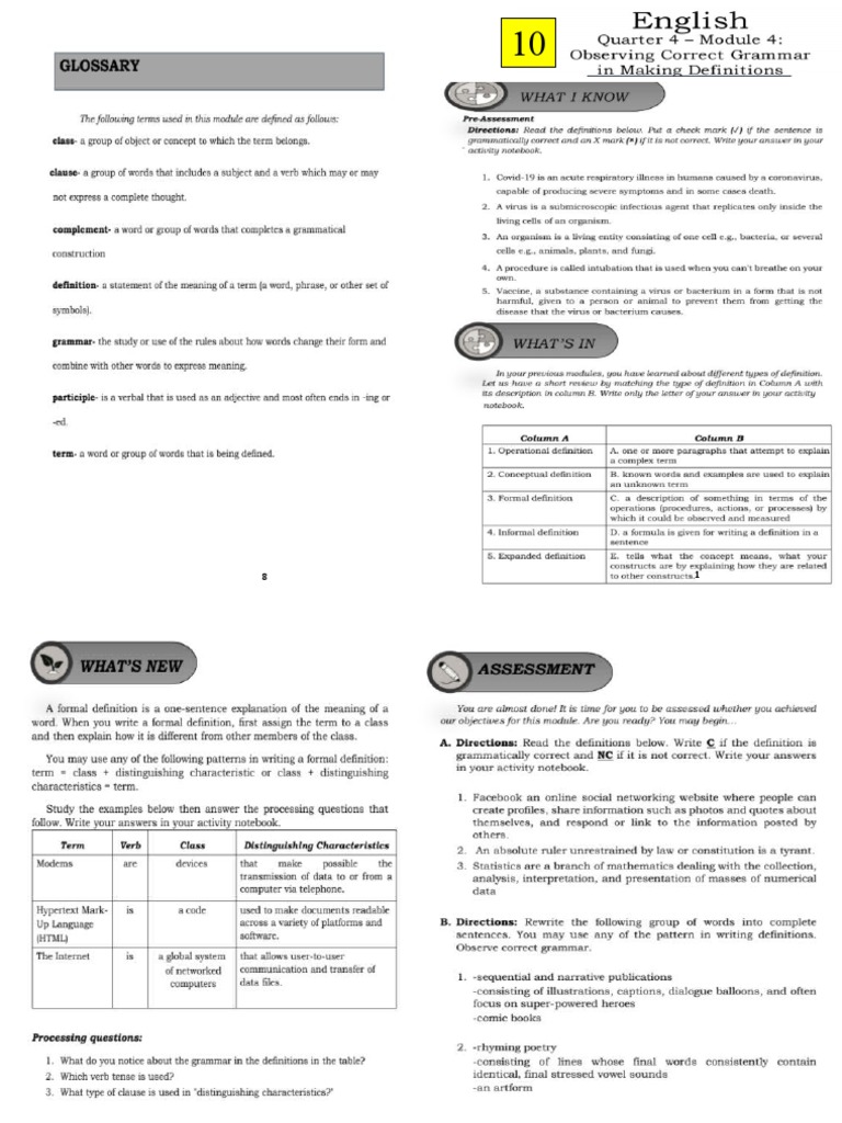 10 English Module | PDF