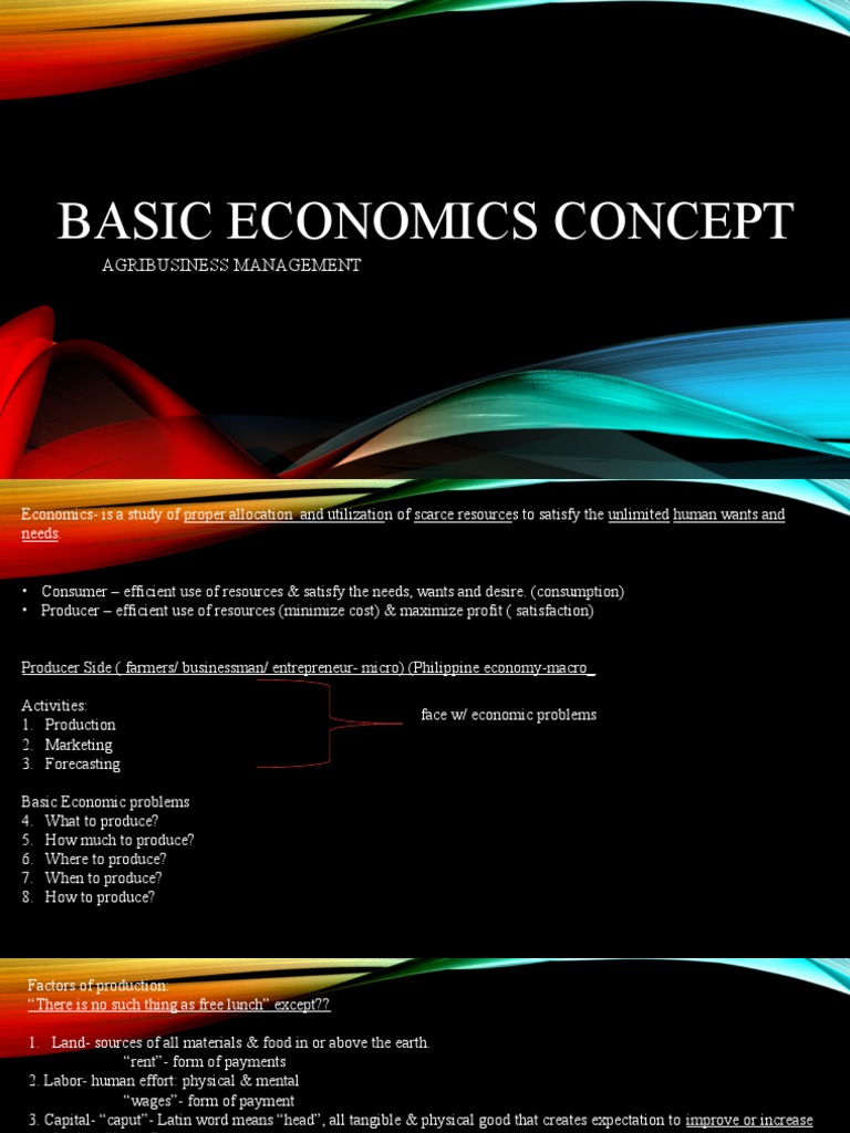Basic Concepts of Economics | PDF