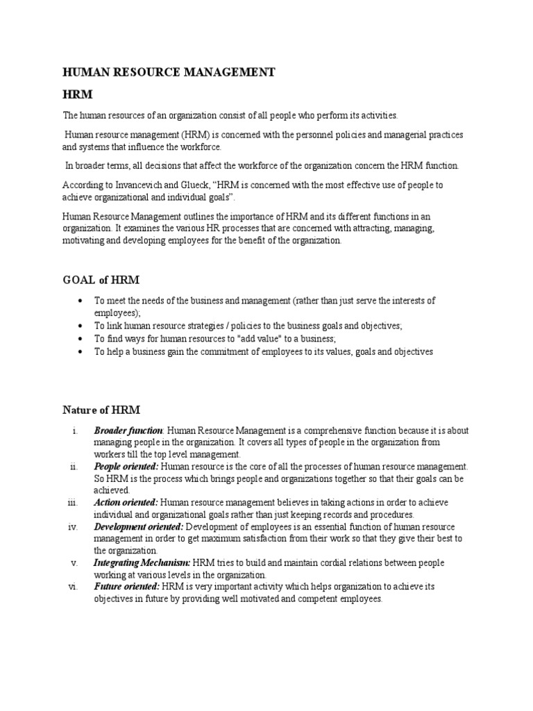 Human Resource Management 1 | PDF