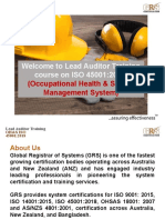 GRS Lead Auditor Training Master Presentation - OHSMS LA Slides