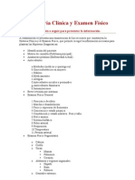 Historia Clínica y Examen Físico: - Orden A Seguir para Presentar La Información