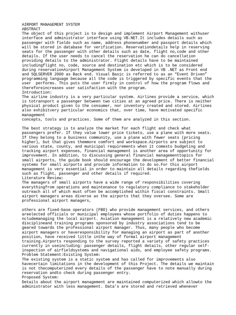 Airport Pdf Databases Airport