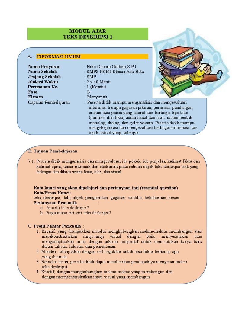 Pembelajaran Teks Deskripsi SMP | PDF