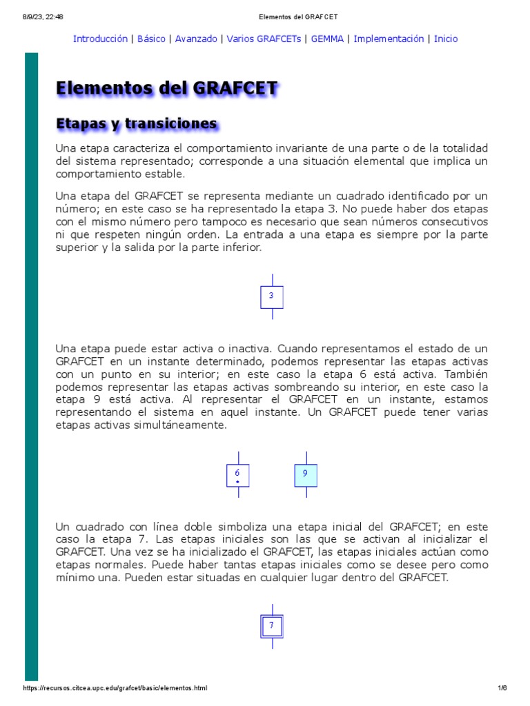 Elementos Clave del GRAFCET | PDF | Matemáticas