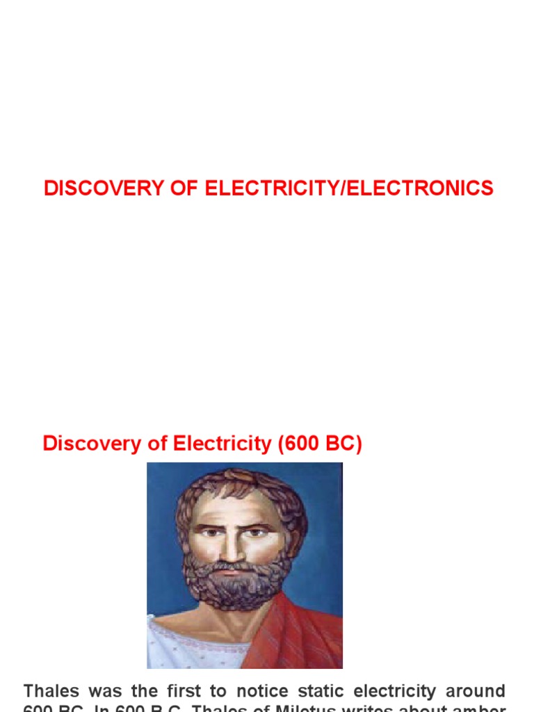 1.discovery of Electricity Presentation | PDF