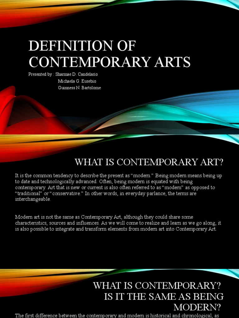 Definition of Contemporary Arts (Sharmae, Guinness, Michaela) PDF