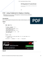 PHP - Using If Statement To Display A Greeting 07069564369