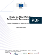 2022 New Mobility Patterns in European Cities Task B Executive Summary