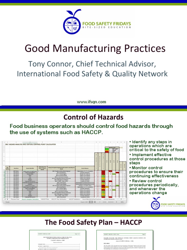 Good Manufacturing Practices in Food Safety | PDF | Food Safety | Food ...