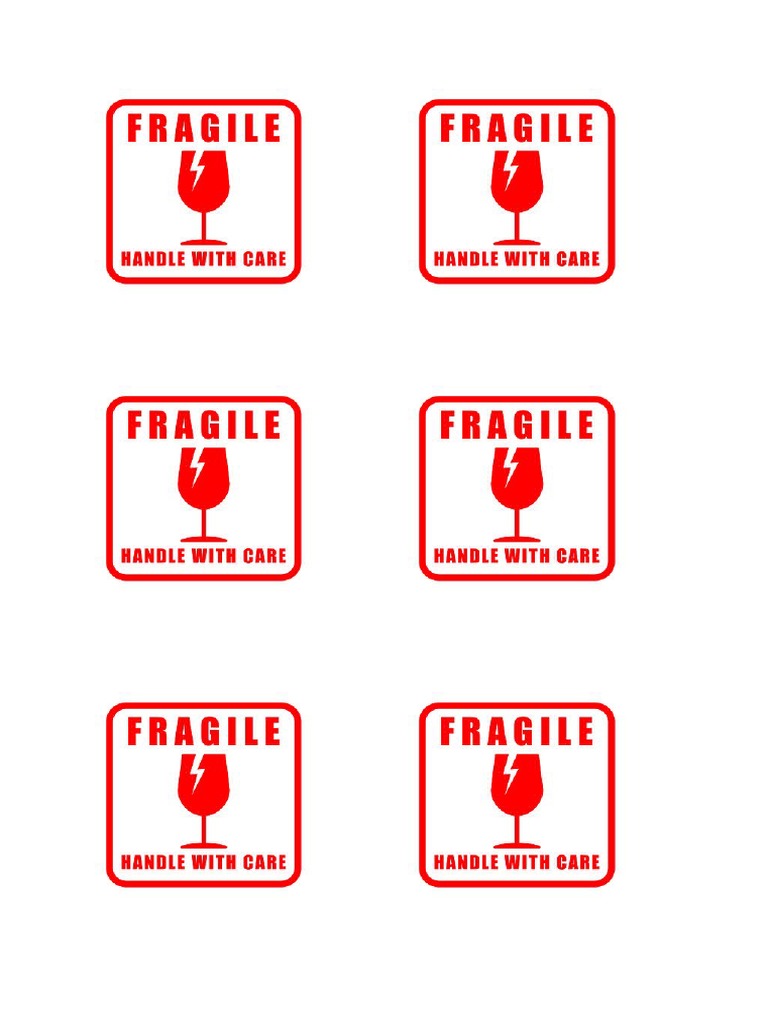 Fragile Sticker PDF