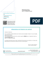 Attestation de Titulaire de Contrat: MME BAYON Charlene 147 Rue Marie Curie 38370 - ST Alban Du Rhone