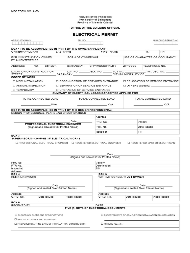 Electrical Permit PDF