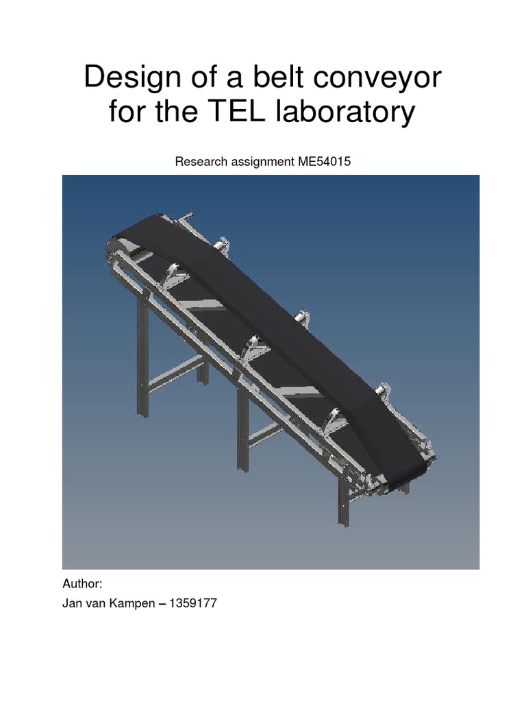 Belt Conveyor Design for TEL Lab | PDF | Belt (Mechanical) | Electric Motor