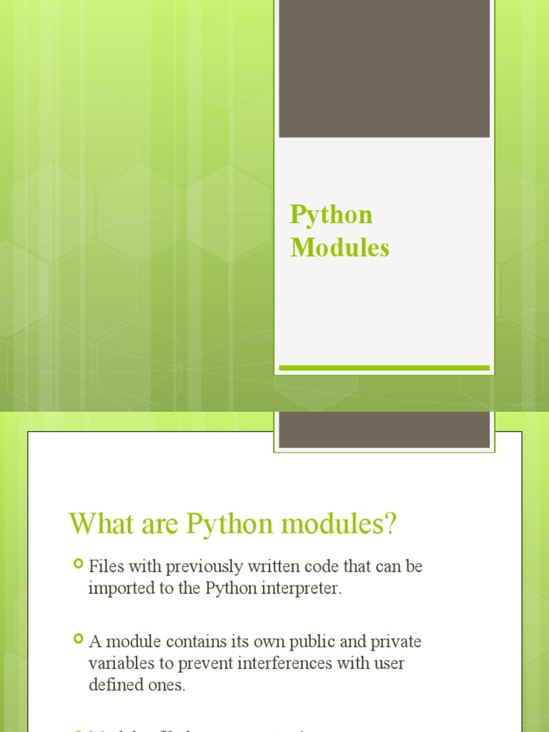 5 Python Modules | PDF | Python (Programming Language) | Directory ...