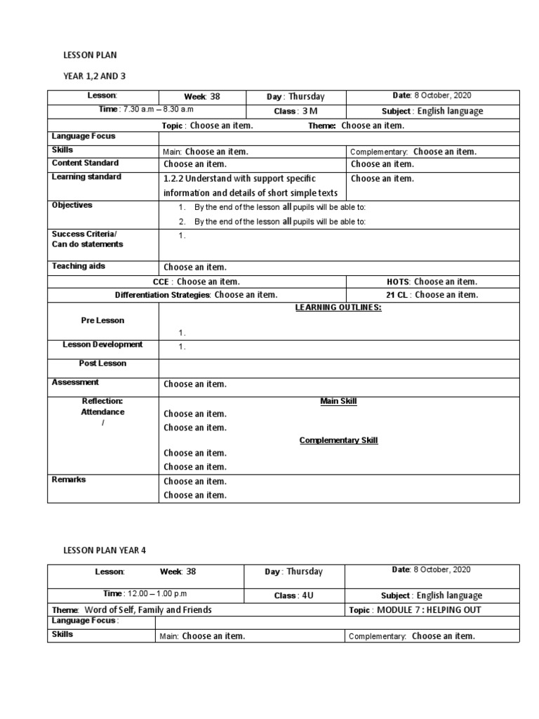 Lesson Plan Template | PDF | Lesson Plan | Cognitive Science